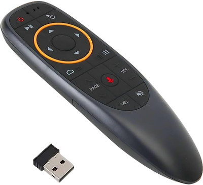 LINKKRAFT Wireless Air Mouse Remote with Voice Command - USB, Orange Ring Design smart tv Remote Controller(Black)