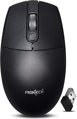 Frontech MS-0056 1600DPI | USB Nano Receiver | Wireless Ergonomic Optical Mouse  with Bluetooth(2.4GHz Wireless, Black)