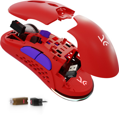 Kreo Chimera Wireless Optical  Gaming Mouse  with Bluetooth(2.4GHz Wireless, Bluetooth, USB 2.0, Red)