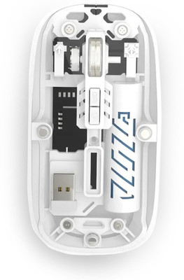 JAXTER Pureview Transparent Wireless and Bluetooth Rechargeable Mouse Wireless Ambidextrous Optical  Gaming Mouse  with Bluetooth(2.4GHz Wireless, White)