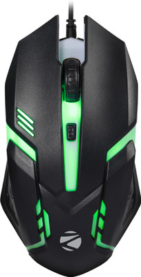 ZEBRONICS Zeb- Uzi Wired Ambidextrous Optical  Gaming Mouse(USB 3.0, Black)