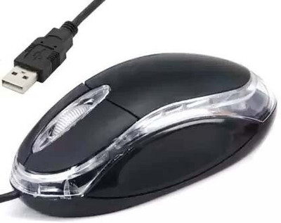 NPAV Wired Optical Mouse, Led Tracking, Scrolling Wheel, Plug and Play for Laptop Wired Ambidextrous Optical  Gaming Mouse(USB 2.0, Black)
