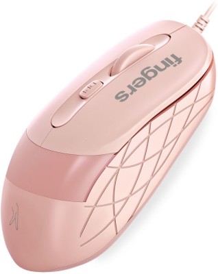 FINGERS SuperHit Wired Optical Mouse(USB 2.0, Blush Pink)