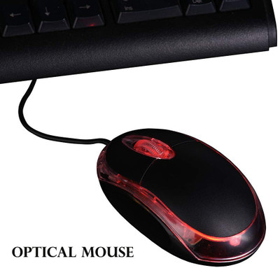 SOJUBA USB Optical Mouse with USB 2.0 Interface with Light for Laptop,PC Desktop Wired Optical  Gaming Mouse(USB 2.0, Black)