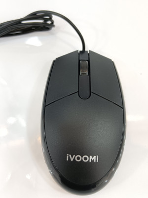 iVoomi Black Mouse Wired Ambidextrous Optical Mouse(USB 2.0, Black)