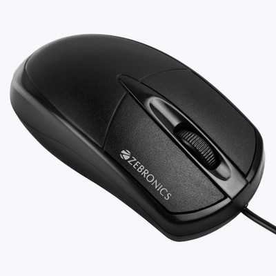 ZEBRONICS ZEB-BYTE Wired Ambidextrous Optical Mouse(USB 3.0, Black)