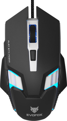 EVOFOX Spectre Wired Ambidextrous Optical  Gaming Mouse 3600 DPI Gaming Sensor and 7 Colours Rainbow Lighting(USB 2.0, Black)