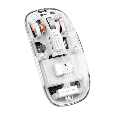 Arctic Fox Pureview Transparent Ambidextrous Optical  Gaming Mouse(2.4GHz Wireless, Bluetooth, Frost White)