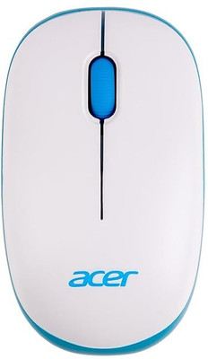 Acer Wireless Mouse Wireless Ambidextrous Optical Mouse 1600 DPI,with Soft side grip,Plug-and-Play,Compatible with Windows  with Bluetooth(2.4GHz Wireless, White/Blue)