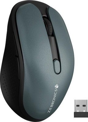 ZEBRONICS Zeb-Charm, Wireless Mouse, Mode Switch Button, (Metallic Green) Wireless Ambidextrous Optical Mouse  with Bluetooth(2.4GHz Wireless, Bluetooth, Metallic Green)