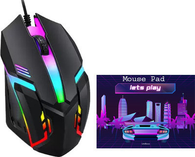 UniBoss RGB Gaming Mouse with Mouse Pad Wired Ambidextrous Optical  Gaming Mouse(USB 3.0, USB 2.0, Black)