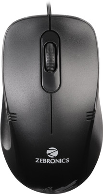 ZEBRONICS Power plus Wired Ambidextrous Optical Mouse(USB 2.0, Black)