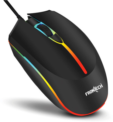 Frontech Wired USB Mouse with 3 Handy Buttons 1200 DPI MS-0068 Wired Ambidextrous Optical Mouse(USB 2.0, Black)