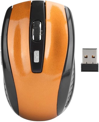 SAIELECTRICALL 2.4GHz USB Ergonomic Optical Wireless Mouse Adjustable 1600DPI Portable Gaming Wireless Optical  Gaming Mouse(2.4GHz Wireless, Orange, Black)