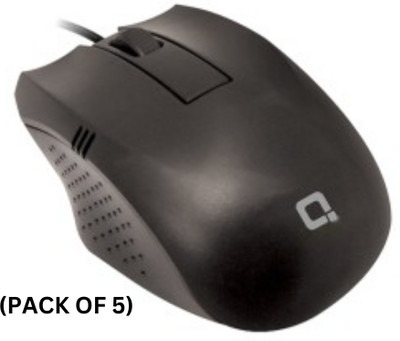 EXPERTRONICS USB Wired Mouse Compact & Ergonomic Design (Pack Of 5) Wired Ambidextrous Optical Mouse(USB 2.0, Black)