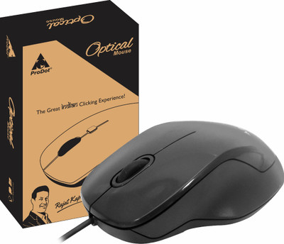 PRODOT 195 High-Performance Ergonomic Design Curvy Universal Compatibility Wired Ambidextrous Optical  Gaming Mouse(USB 2.0, Black)