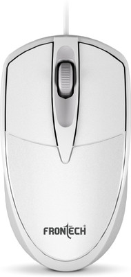 Frontech MS-0047W Ergonomic, High-Precision, Multi-Device Compatible Wired Ambidextrous Optical Mouse(USB 2.0, White)