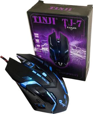 coolcold TINJI TJ-7 Wired USB Gaming Mouse,1600 DPI LED Backlight 6 Button,4 Color Breathing Lights, 1.5M Nylon cable for gamers Wired Optical Gaming Mouse Wired Optical  Gaming Mouse