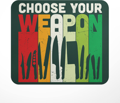LASTWAVE Choose Your Weapon,Chef Theme Anti-Slip Rubber Base & Smooth Mouse Control Mousepad(Multicolor)