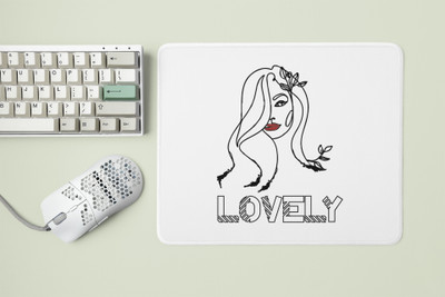 Rushaan Lovely - Designable Printed Mousepads(20cm x 18cm) Non Slip Base Mousepad(White)