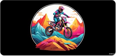 PRINTNAWAB Motorcycle Rider Nonslip Base Premium XL Mousepad for Laptop, Desktop, Gaming Mousepad(Multicolor)