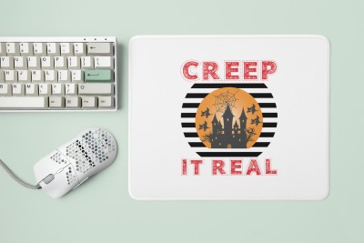 MiTrends Creep It Real Red Text -Haunted House -Halloween Theme Mousepads Mousepad(White)