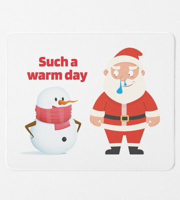 Rushaan Elf Santa: Crafted MousePad Unique Gift For Office secret Santa Non Slip Base Mousepad(White)