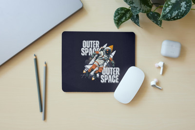 Zipcartz Astronaut in Space Mouse Pad for Laptop & PC | Non Slip Base Mousepad(Black)