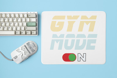 Rushaan Gym Mode On - Printed Mousepad Non Slip Base Mousepad(White)