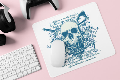 Rushaan Anger skull - Printed animated Mousepad for animation lovers Mousepad(White)