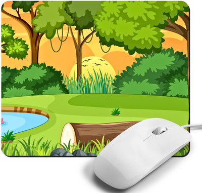 Printile MOUSE PAD 0.106 Non Slip Base Mousepad(Green&Yellow)