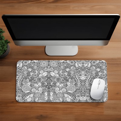 ZORI Mehndi Doodle Art 1 Printed Mouse Pad for Gaming Computer, Laptop (11*23inch) Mousepad(Mehndi Doodle Art 1 Big)