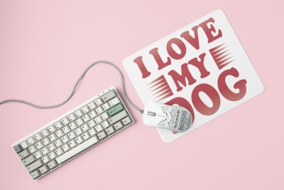 MiTrends I love my dog-printed Mousepads for pet lovers(20cm x 18cm) Mousepad(White)