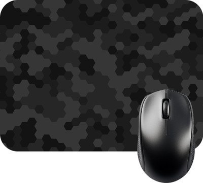 FINIXSTORE Premium Grey & Black Hexagonal Printed (9 inch x 7 inch) Non Slip Base Mousepad(Multicolor)