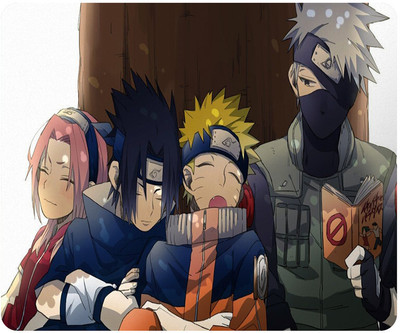 PrintingZone Compatible Print Naruto Mouse Pad Animie Mouse Pad (8 inch X 7 inch) (MP-163) Non Slip Base Mousepad(Black)
