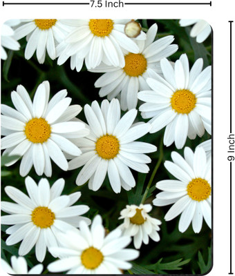 Printile Flower Mouse Pad Non Slip Base Mousepad(White)