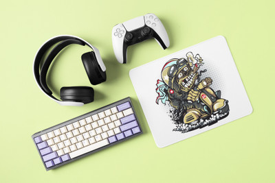 Rushaan Devil laughing - Printed animated Mousepad for animation lovers Non Slip Base Mousepad(White)