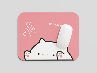 Maruti Enterprise Premium & Aesthetic Mouse Pad | 8.5x7.5 inch | Waterproof & Non-Slip Rubber Base Non Slip Base Mousepad(Pink & White)