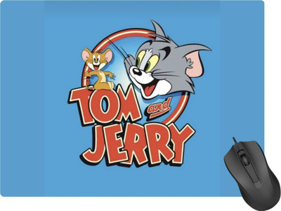 SuperiorFH Anime Gaming (9 inch x 7 inch) Tom and Jerry Compatible Print For Computer Non Slip Base Mousepad(PastelBlue)