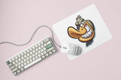 Rushaan Duck smiling - Printed animated Mousepad for animation lovers Non Slip Base Mousepad(White)