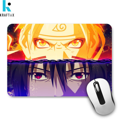 KRAFTiiX Itachi Uchiha Naruto Mousepad | HD Print | Vulcanized Rubber | Gaming & Office Non Slip Base Mousepad(Multicolor, Grey)