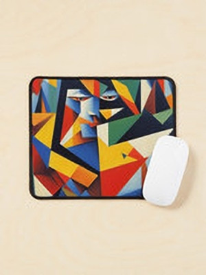 Aaltu Faltu Abstract Cubist Face – Vivid Colors Art Mouse Pad Mousepad(Multicolor)