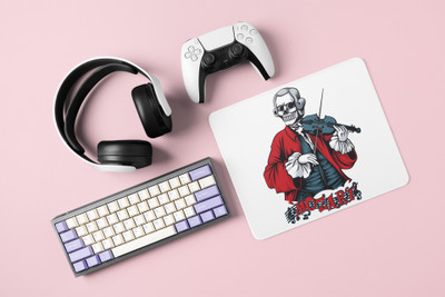 NarayaniCollectionss Skull Violin Sublimated Anime Printed Mousepad Mousepad(White)
