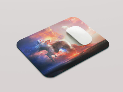 leeon L-MP1-1-270-wolf-fantasy-animal L2 Non Slip Base Mousepad(Multicolor)