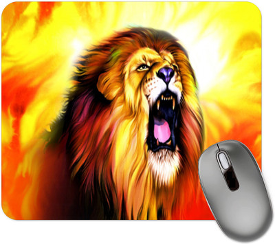 dk printing Tiger 111 FIRE Printed Mouse Pad, NoN Sleep Base Non Slip Base Mousepad(Black)