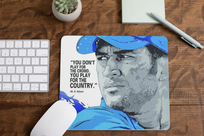escope WaterProof Dhoni Mouse Pad Non-Slip for Computer and Laptop Non Slip Base Mousepad(Multicolor)