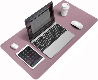 SEAVOKES Mouse Pad, Desk Mat Extended for Work from Home/Office Vegan PU Leather 90*45 Mousepad(Light Pink & Dark Pink)
