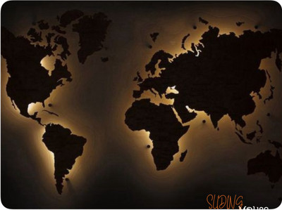 TheSlidingMouse Iconic World Map mousepad for Laptop & Pc Non Slip Base Mousepad(Black&Gold)