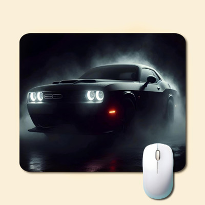 GENX MousePad Black Vintage Car Print Design, Non Slip Base For Desktop,Laptop,Gaming Non Slip Base Mousepad(Black)