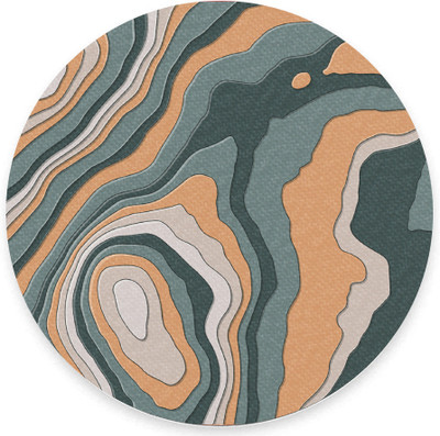 The Custom Crow Topographic Contour Abstract Art Textured Round Mouse Pad Non Slip Base Mousepad(Pattern 11)